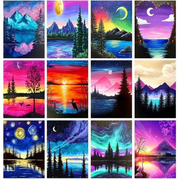 12 Pack Diamond Painting Kits for Adults 5D Diamond Art Kit Paint by Number - Picture 1 of 7